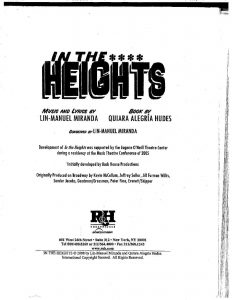 In The Heights Script PDF
